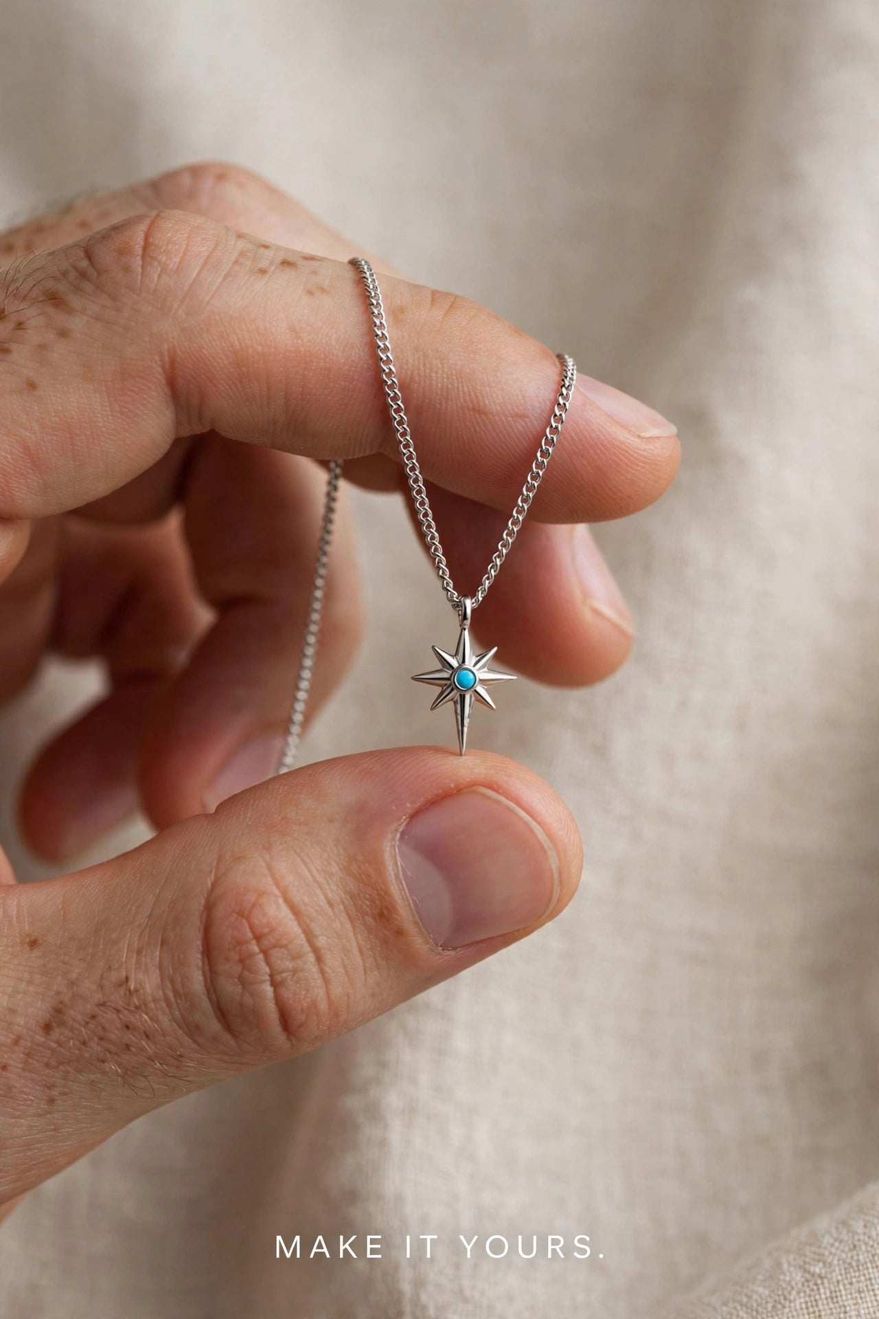 North Star blue stone necklace
