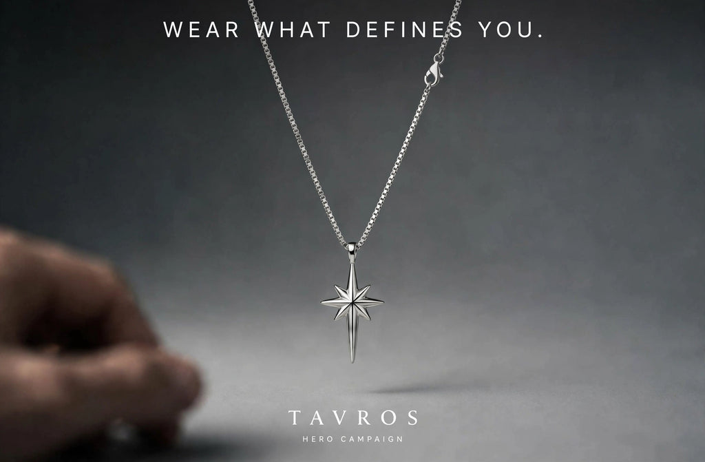silver North star Necklace