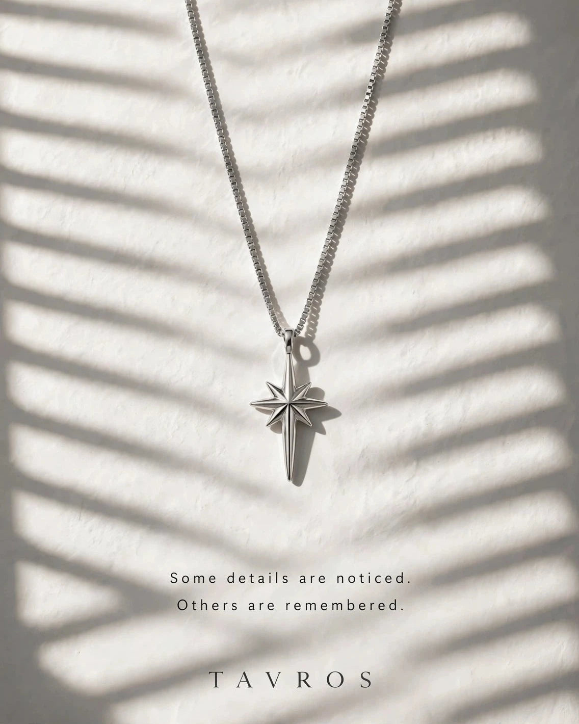 silver North star Necklace