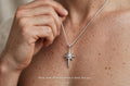 silver North star Necklace